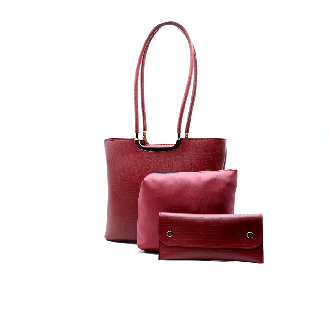 Metro Luxe Tote Set Maroon
