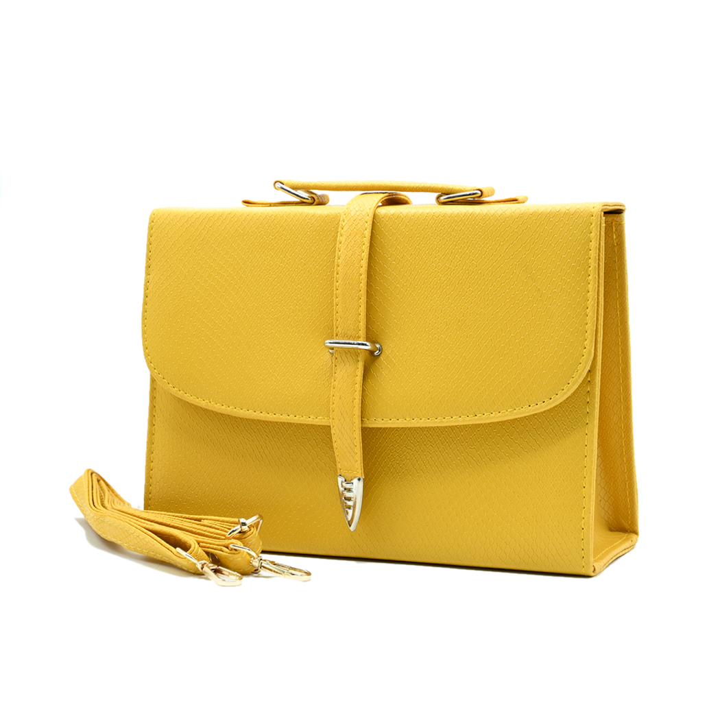 Classic Square Top Handle Bag - Yellow