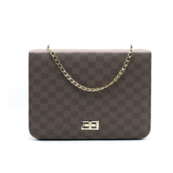 Luxury Grid Chain Bag Brown