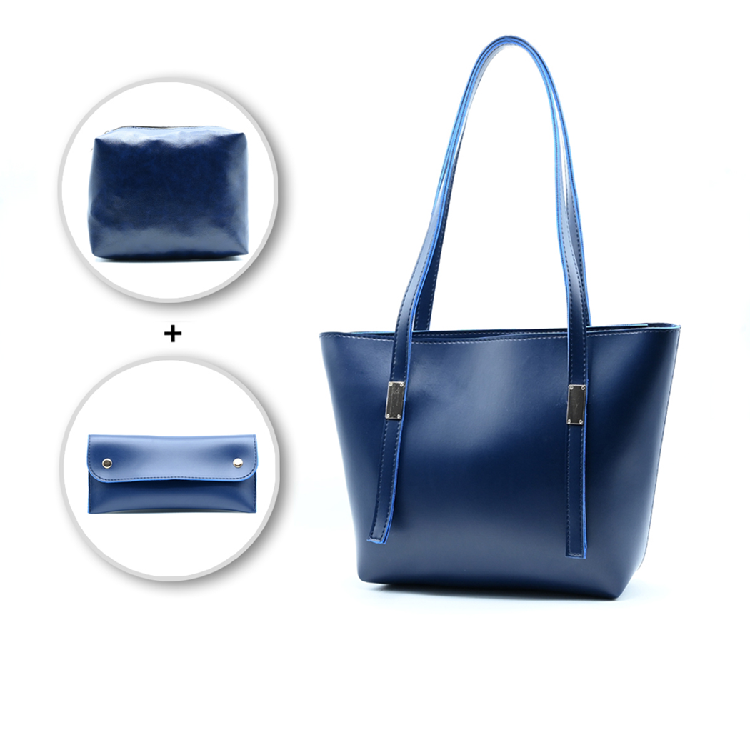 Grace Trio Handbag Set of 3 Navy Blue