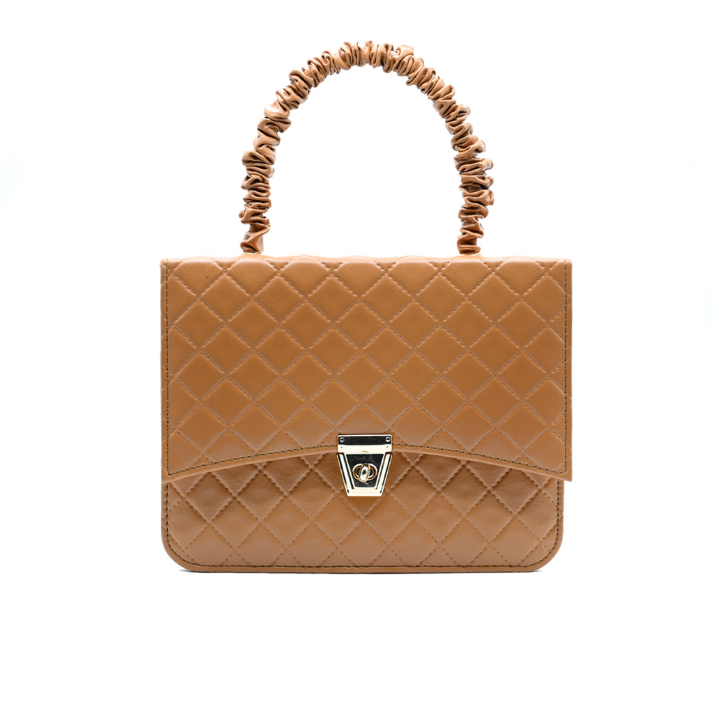 Bella Quilta Tote Bag Brown