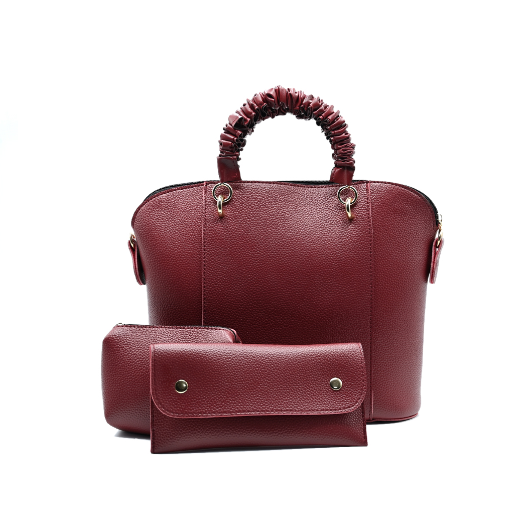 3 Piece Alora Tote Bag - Maroon