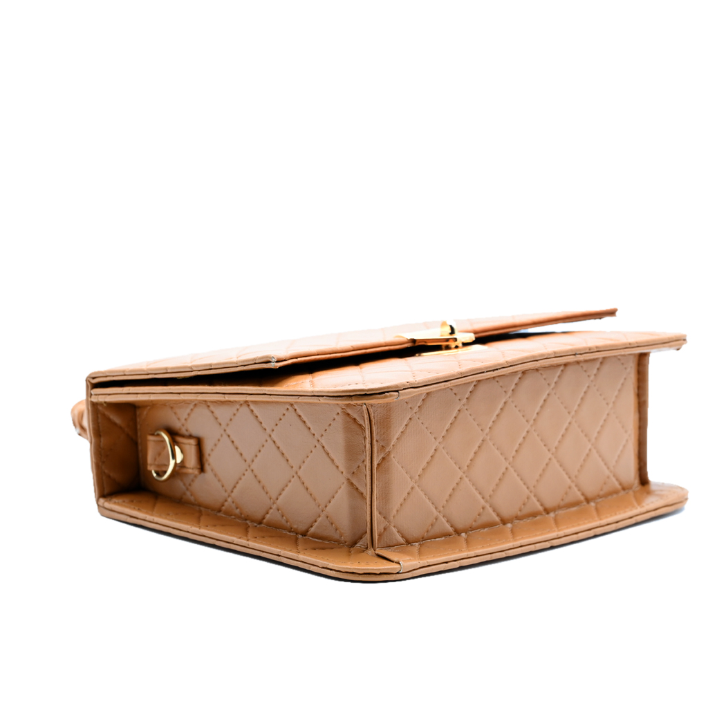 Bella Quilta Tote Bag Brown