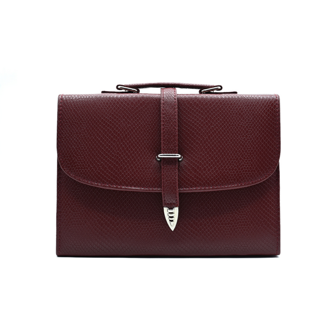 Classic Square Top Handle Bag - Mehroon