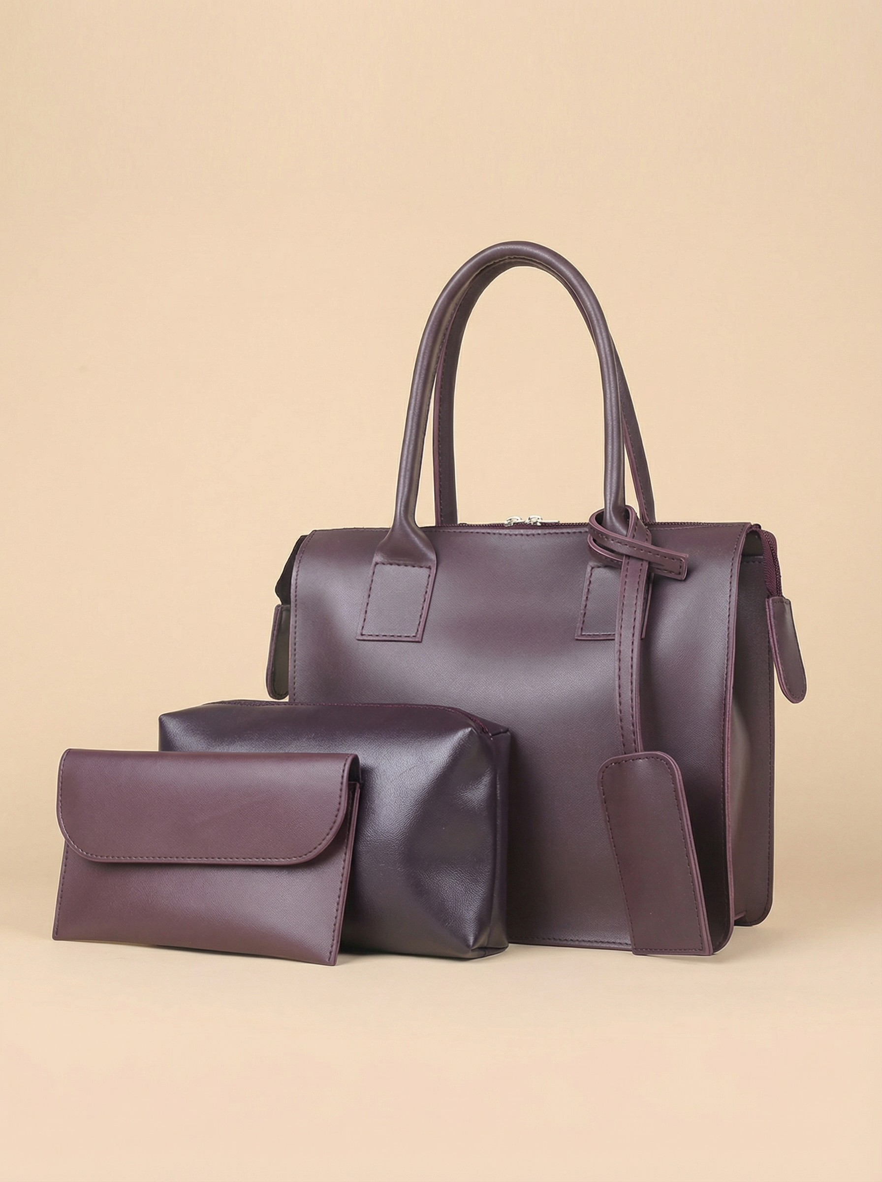 Clever set of 3 Bag Chocolate Brown