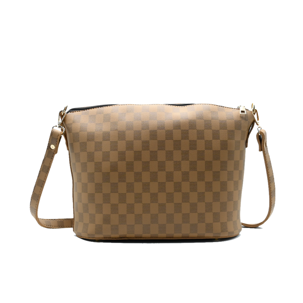 Chroma Check Shoulder Bag – Tang Checkered Handbag with Long Strap