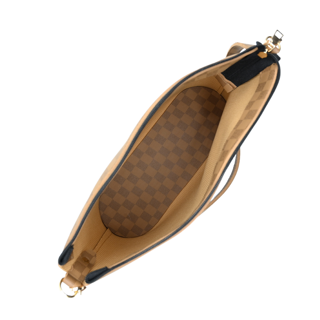 Chroma Check Shoulder Bag – Tang Checkered Handbag with Long Strap