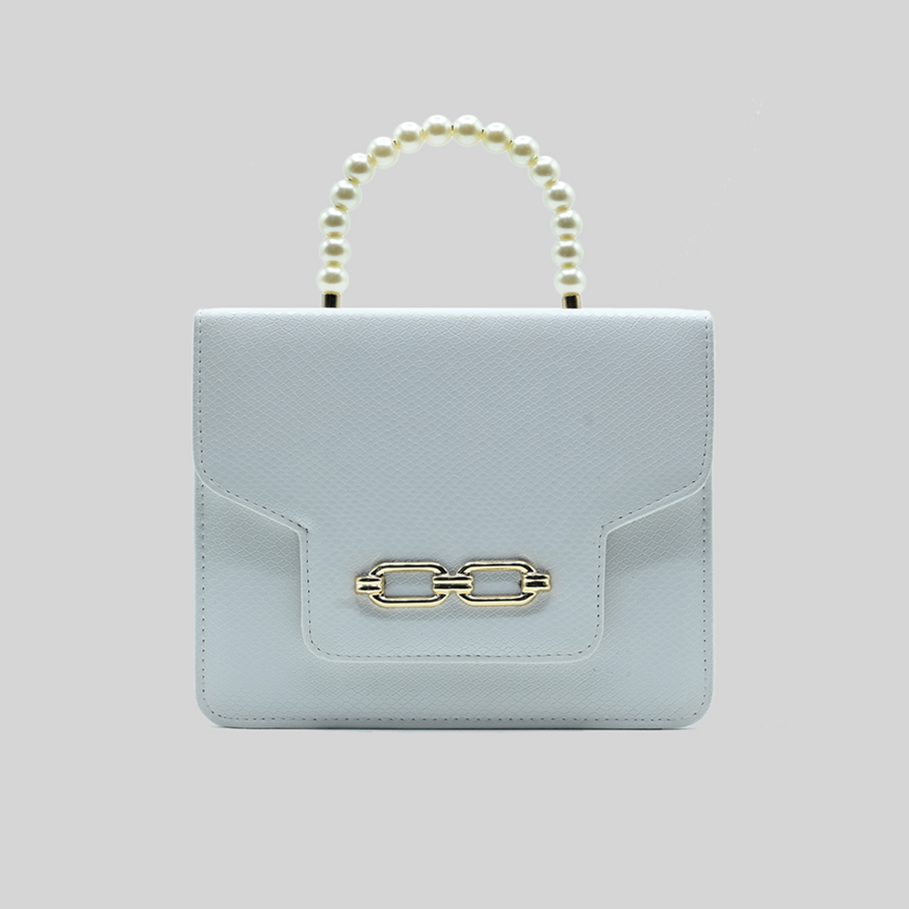 Lustre Pearl Tote – Elegant White Handbag with Pearl Handle