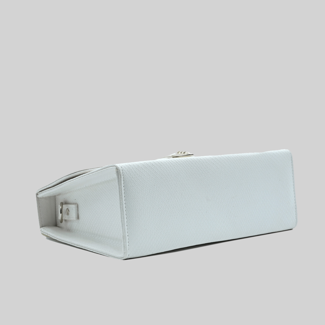 Classic Square Top Handle Bag - White