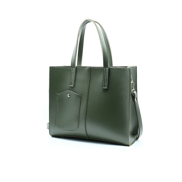 Modern Pocket Tote Olive Green