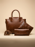 Aurora Box Tote Bag for Women – Premium Tang Color Handbag with Long Strap & Pouch