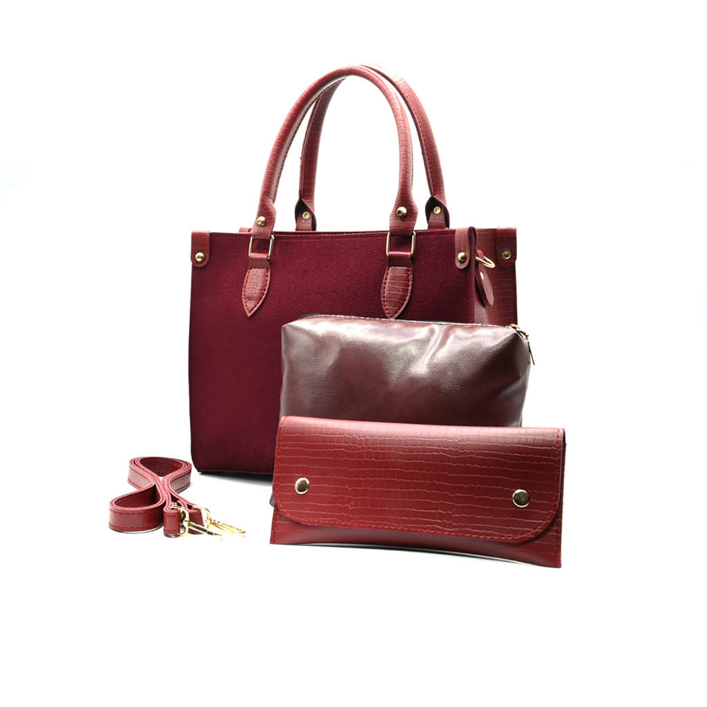 Maroon Hobo Handbag for Women | Stylish PU Leather Ladies Bag in Pakistan