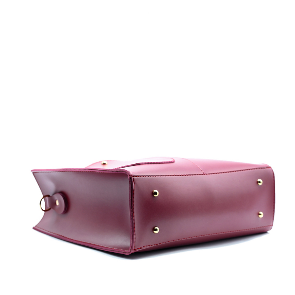 Modern Pocket Tote Maroon