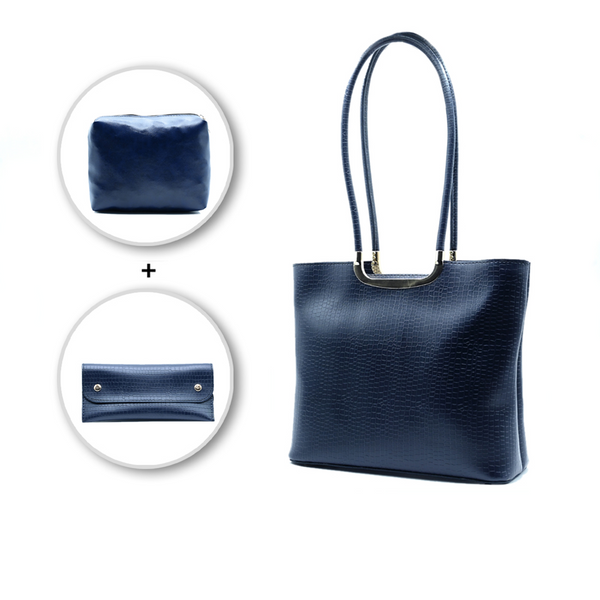 Metro Luxe Tote Set Navy Blue