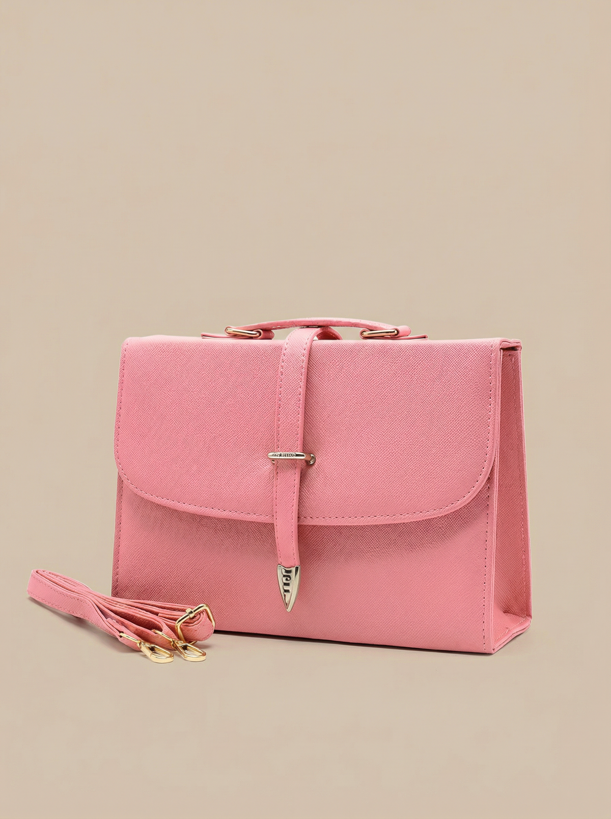 Classic Square Top Handle Bag - Pink