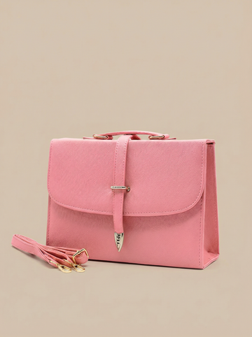 Classic Square Top Handle Bag - Pink