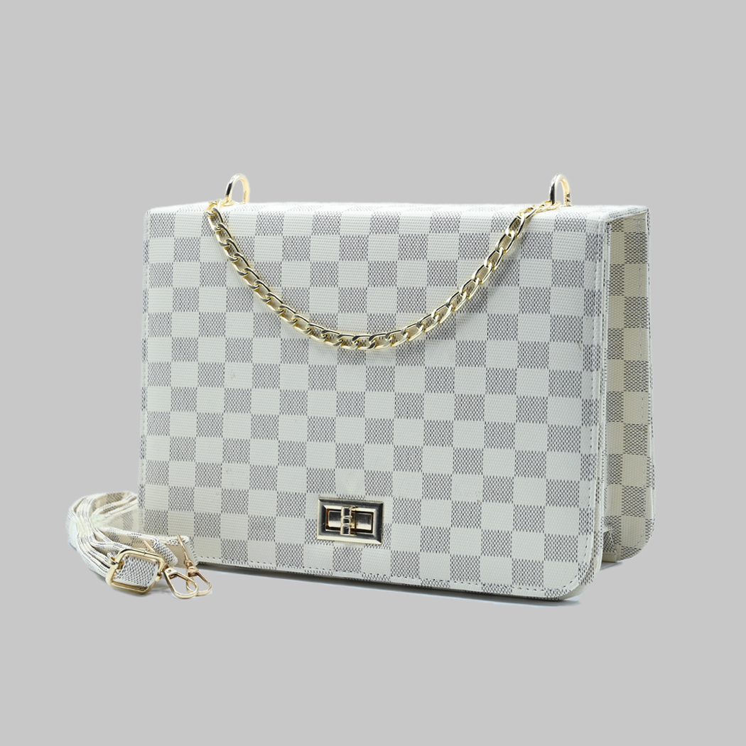 Luxury Grid Chain Bag Cream