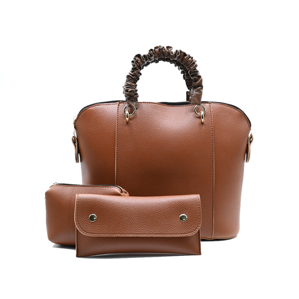 3 Piece Alora Tote Bag - Brown