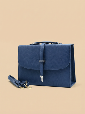 Classic Square Top Handle Bag - Blue