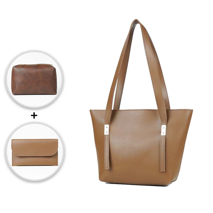 Grace Trio Handbag Set of 3 Brown