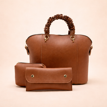 3 Piece Alora Tote Bag - Brown