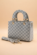 Checker Mini Crossbody Bag_ Grey