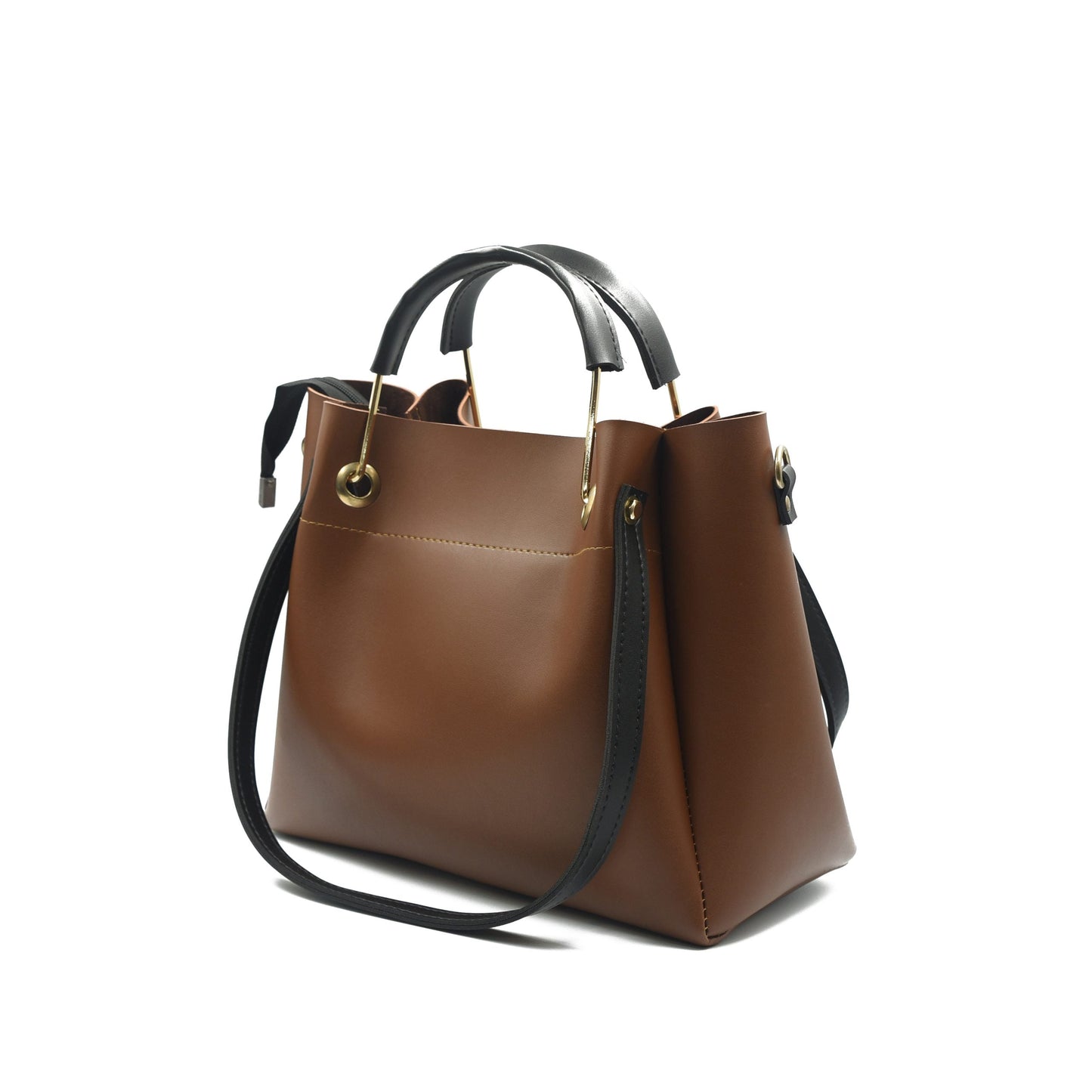 Quaint Top Handle Tote Bag - Brown