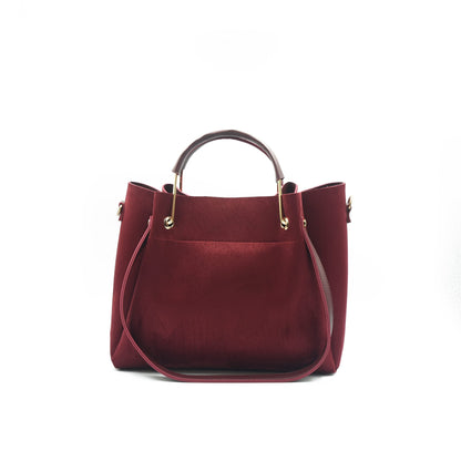 Quaint Top Handle Tote Bag - Maroon