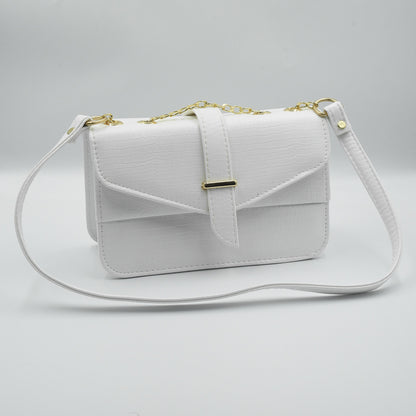 Stylisha crossbody chain bag - White