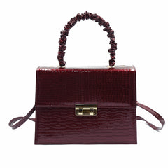 Leather Crossbody Bag - Maroon