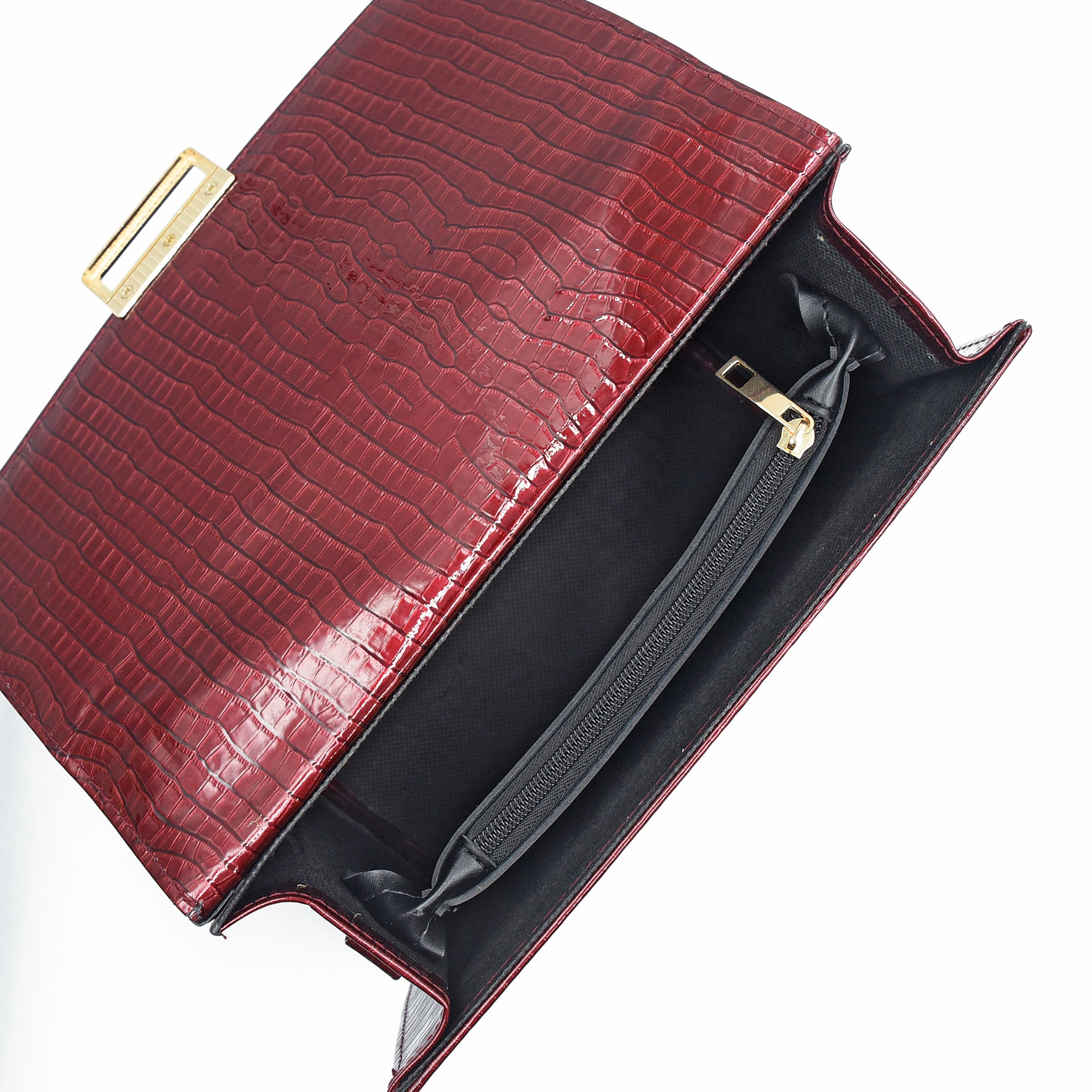 Leather Crossbody Bag - Maroon