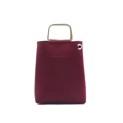 Finesse Top Handle Bag - Maroon Suede