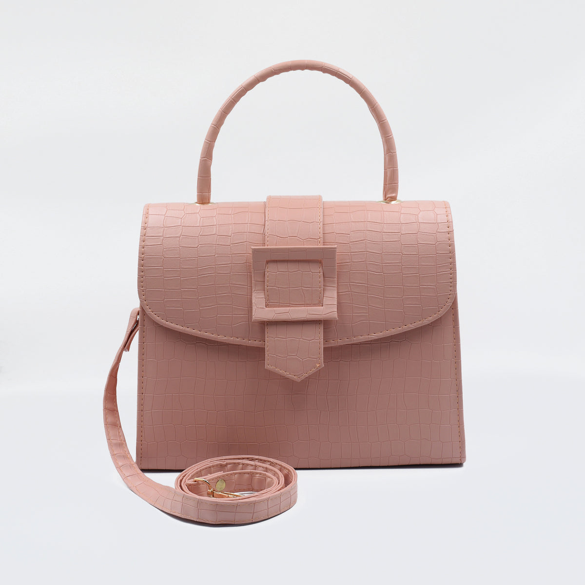 Formal Leather Woman Handbag - Pink