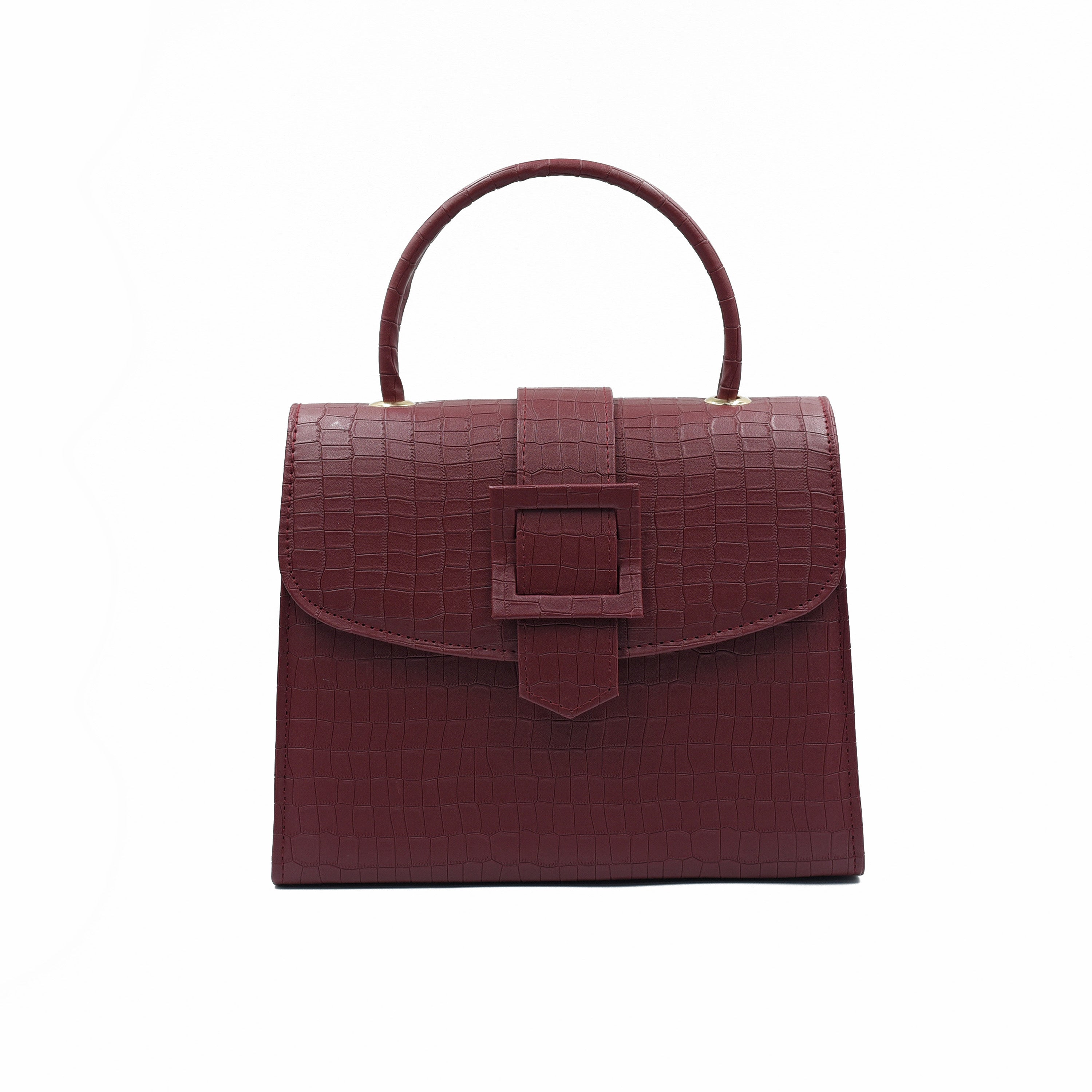 Formal Leather Woman Handbag - Maroon