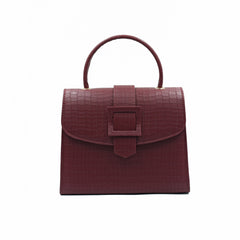 Formal Leather Woman Handbag - Maroon