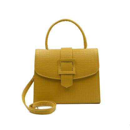 Formal Leather Woman Handbag - Yellow