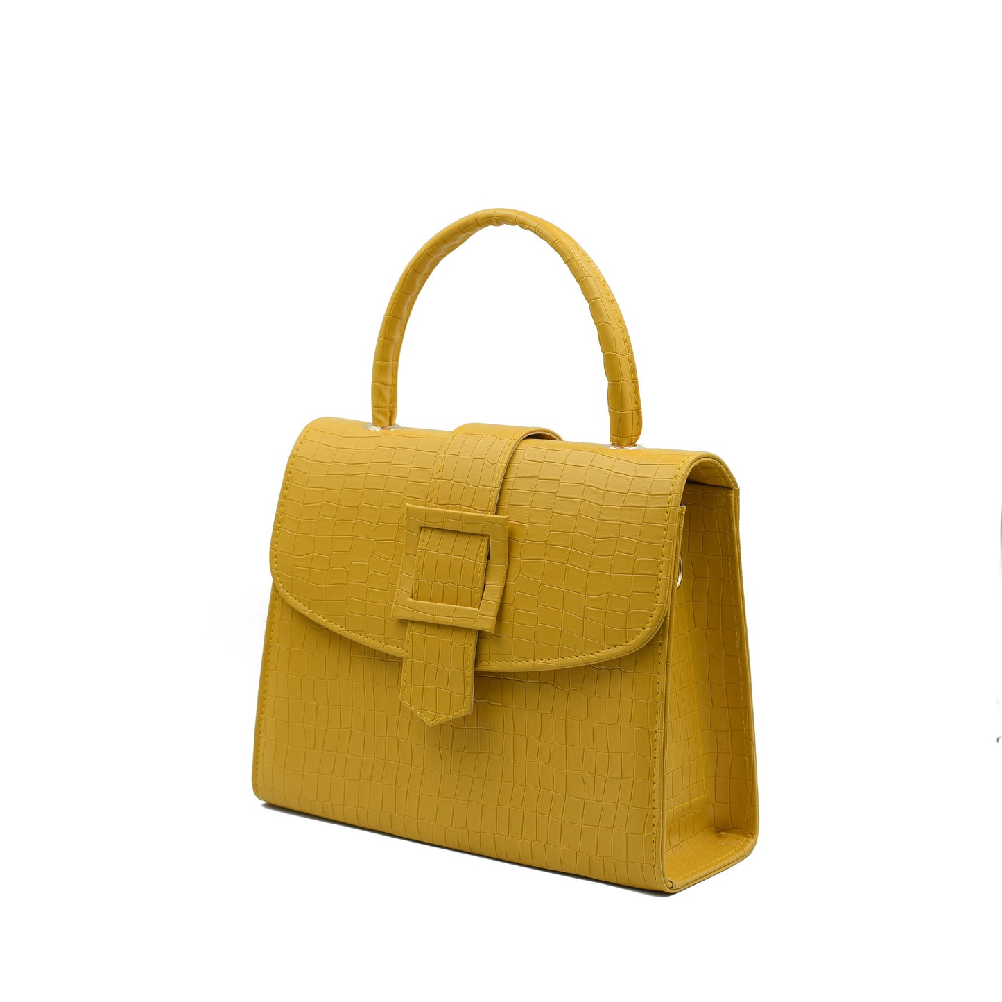 Formal Leather Woman Handbag - Yellow