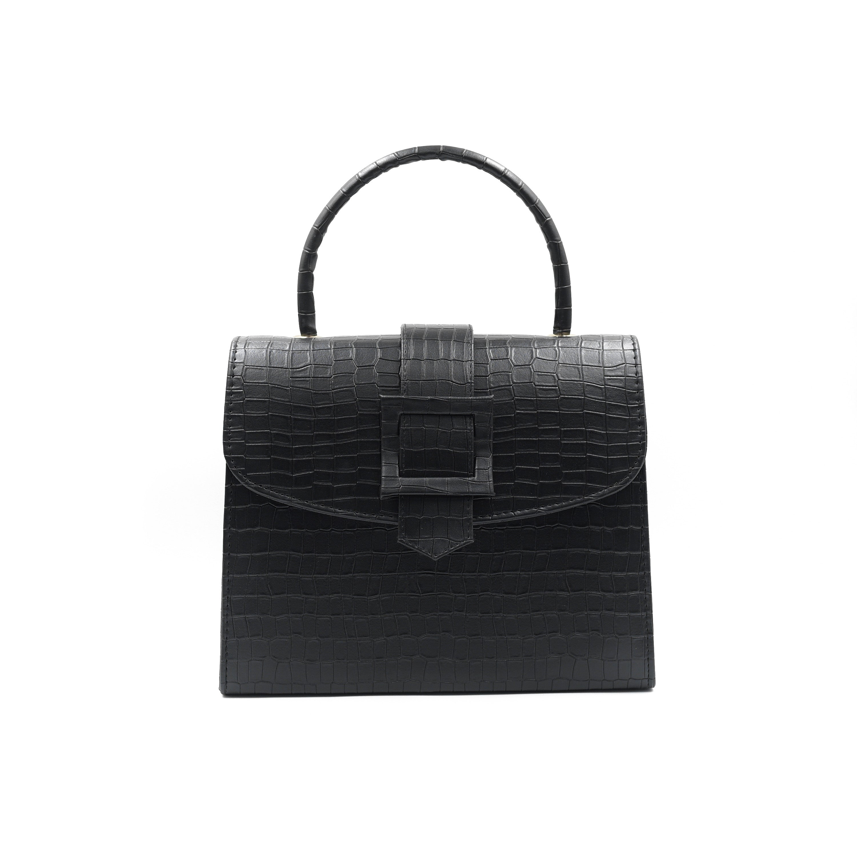 Formal Leather Woman Handbag - Black