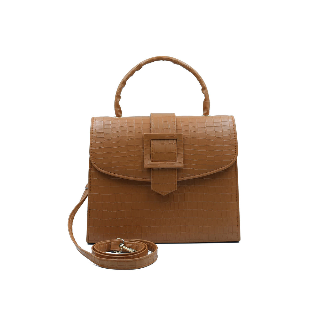 Formal Leather Woman Handbag-Brown