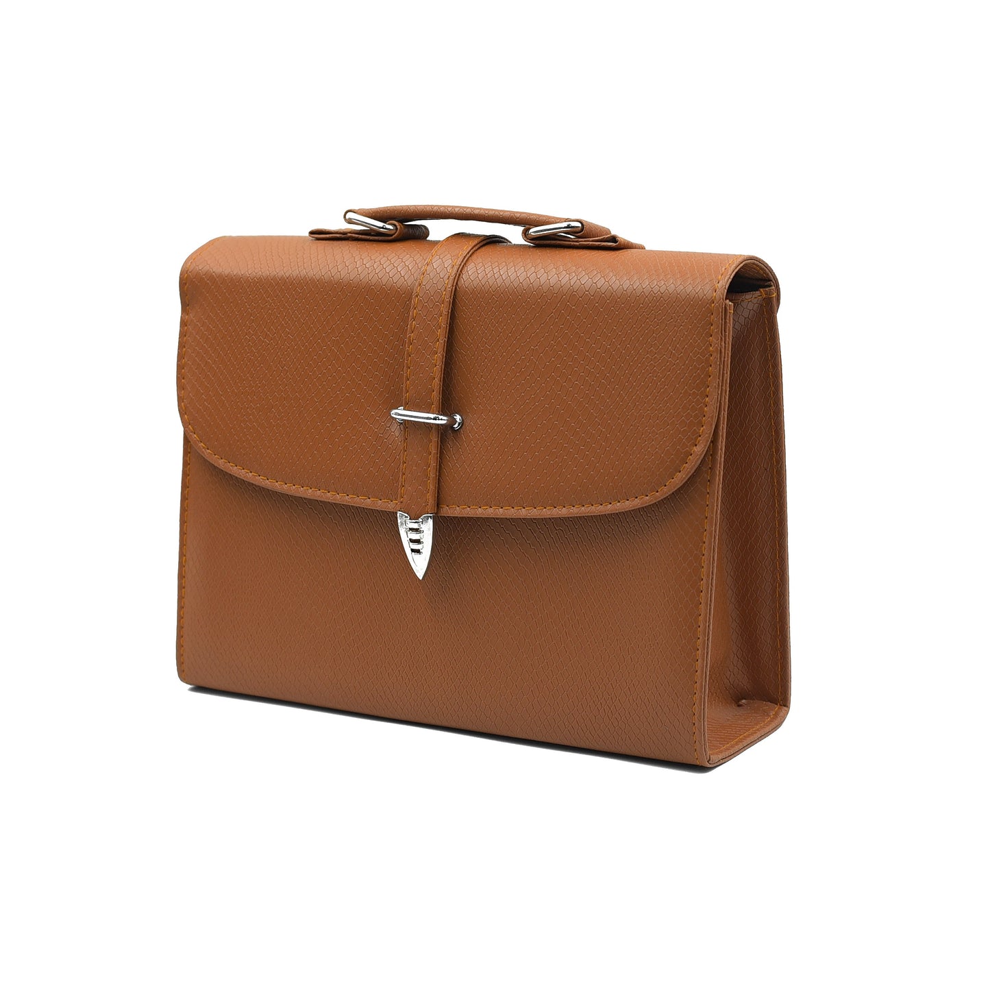 Classic Square Top Handle Bag - Brown