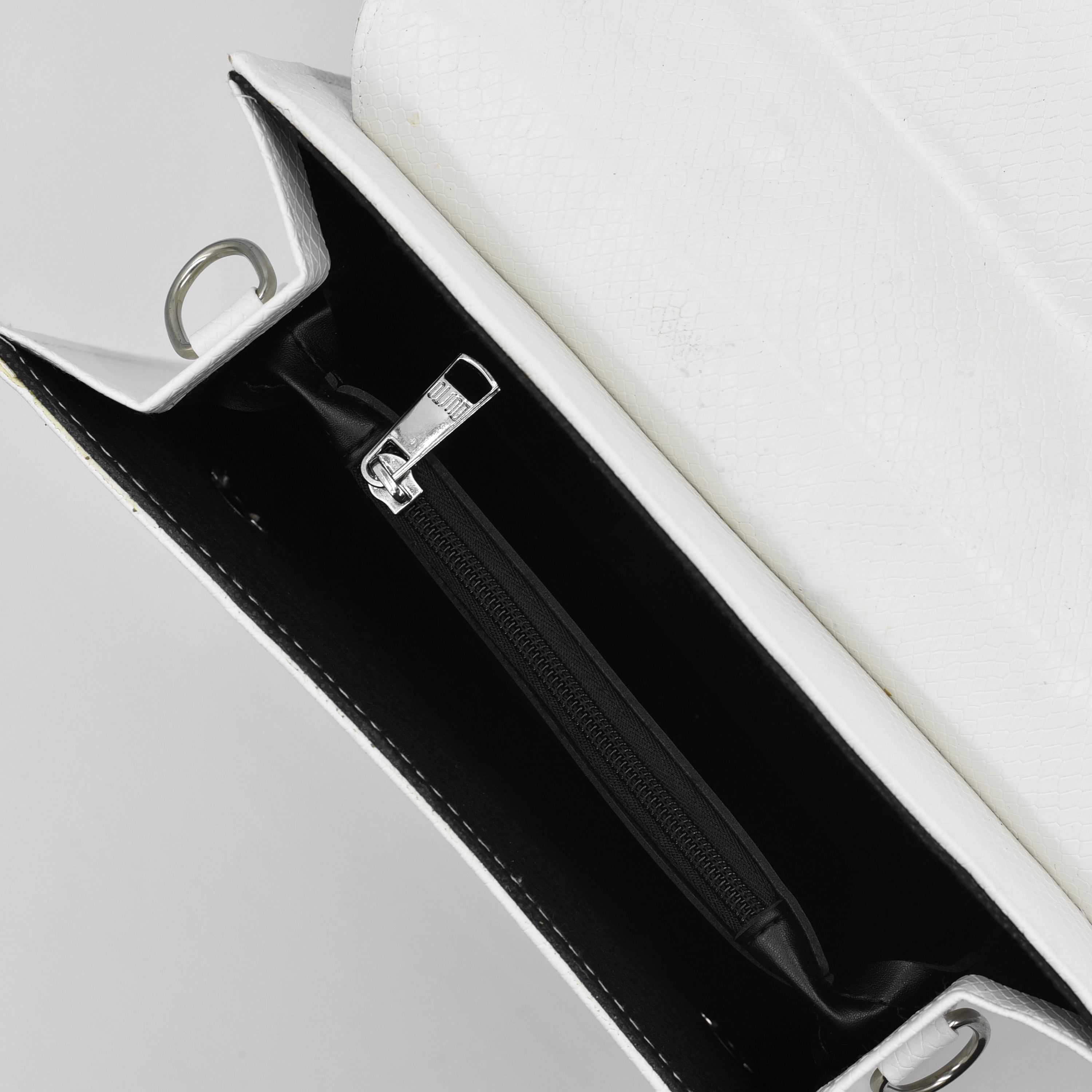 Classic Square Top Handle Bag - White