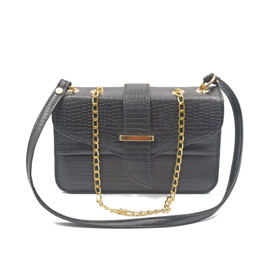 Stylisha crossbody chain bag - Black