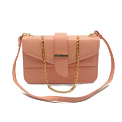 Stylisha crossbody chain bag -  Peach