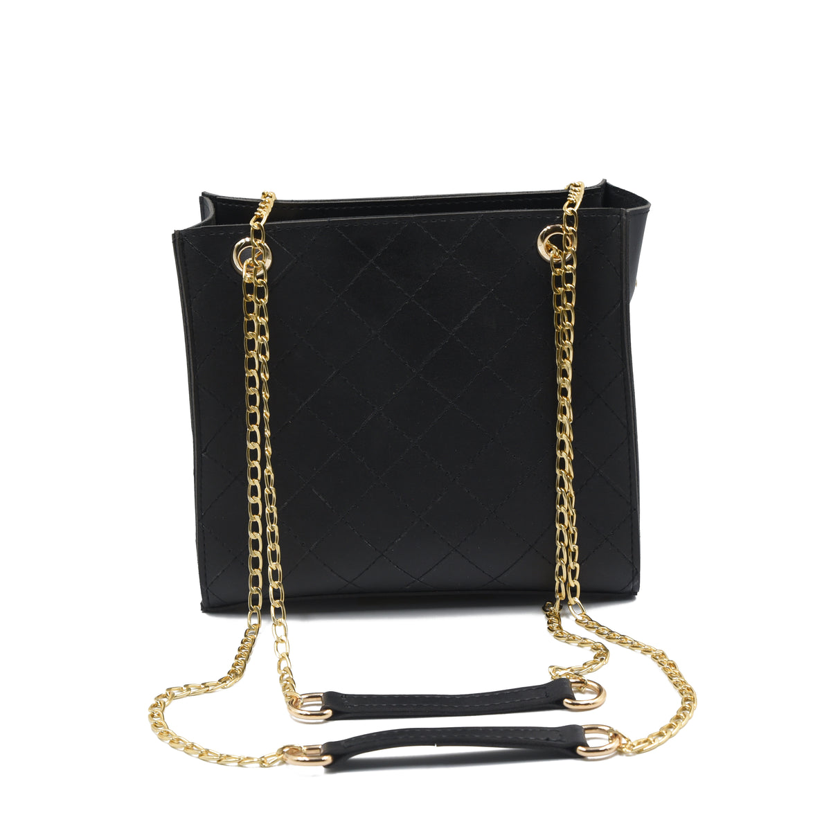 Regalia long chain crossbody Bag- Black