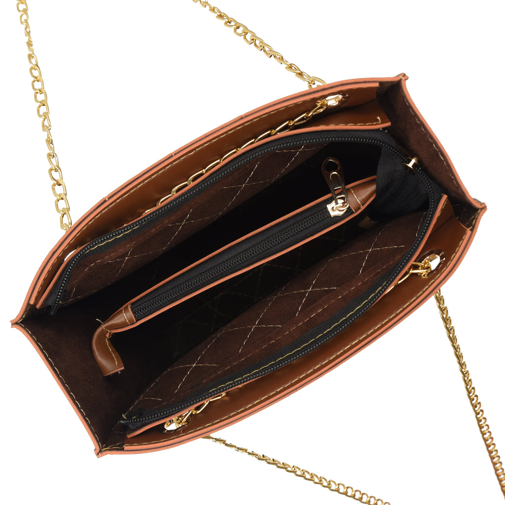 Regalia long chain crossbody Bag - Brown