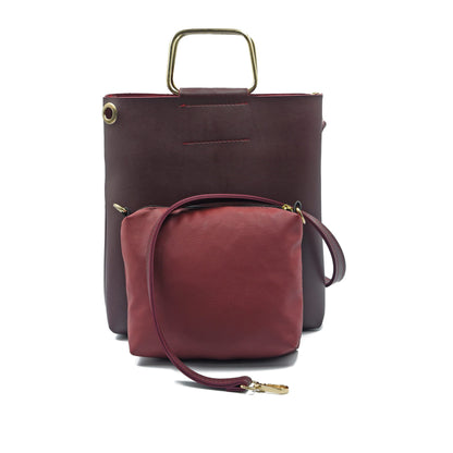 Finesse Top Handle Bag - Maroon