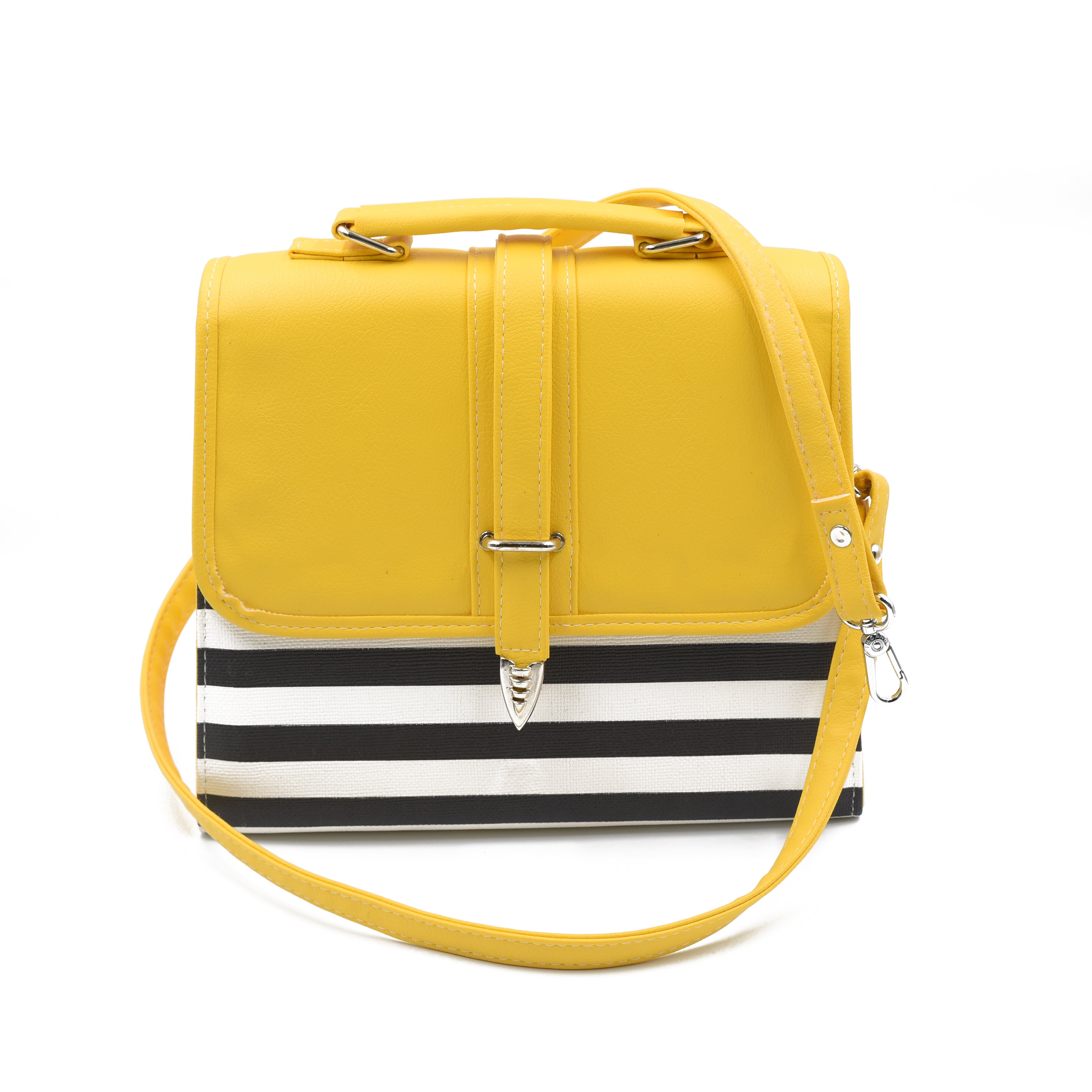 Multi Color Crossbody Bag- Black & Yellow