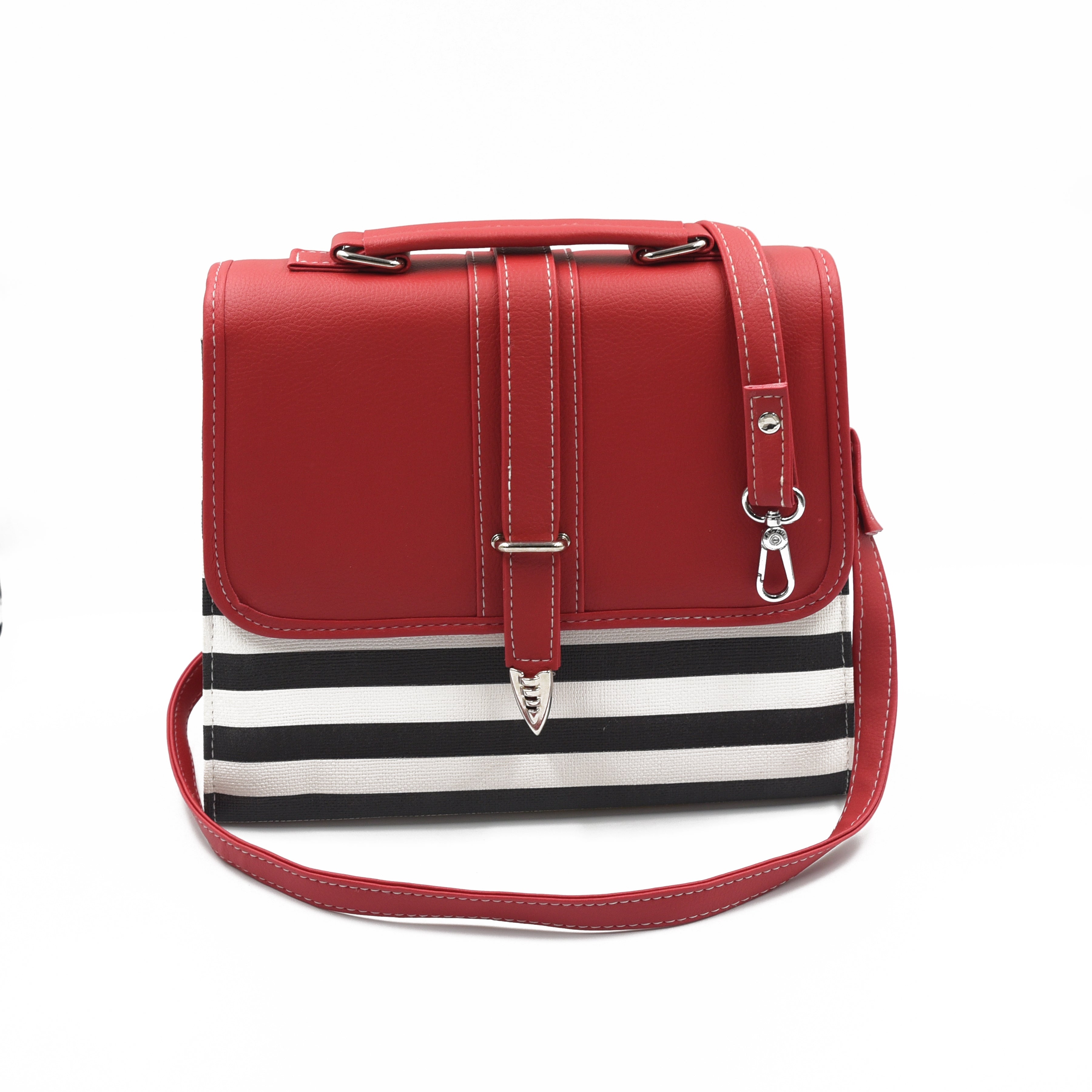 Multi Color Crossbody Bag- Black & Red