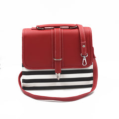 Multi Color Crossbody Bag- Black & Red