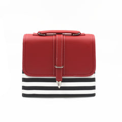 Multi Color Crossbody Bag- Black & Red